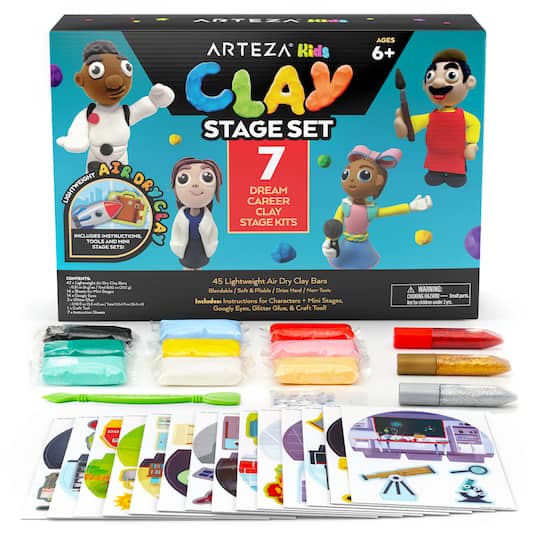 Arteza&#xAE; Kids Careers Small Stage Clay Kit, 77 pcs